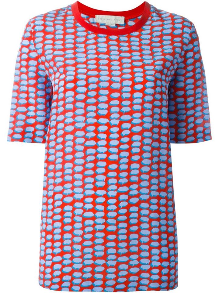 Stella Mccartney Printed Top, Women's, Size: 40, Red, Silk/cotton
