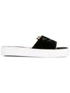 Charlotte Olympia Kitty Pool Slides - Black