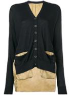 Uma Wang Bi-material Cardigan - Black
