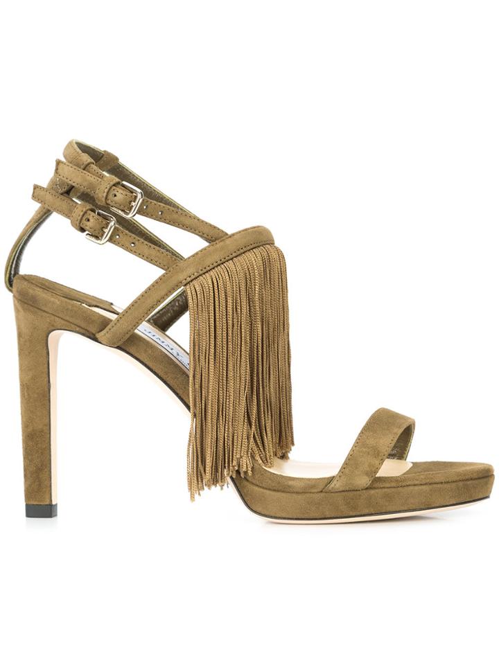 Jimmy Choo Farrah 100 Sandals - Green