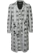 Comme Des Garçons Vintage Floral Pattern Long Coat - Black