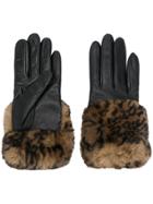 Gala Printed Detail Gloves - Black