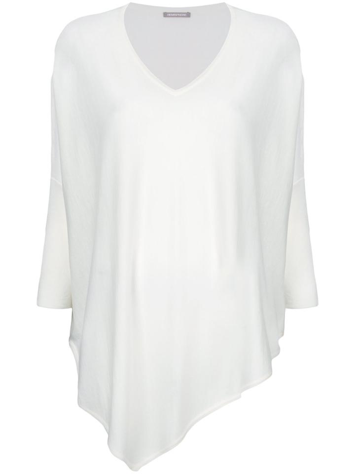 Hemisphere Asymmetric Hem Jumper - White