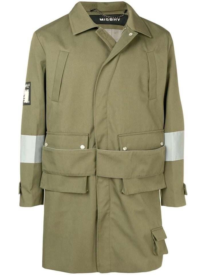 Misbhv Concealed Fastening Military Coat - Green