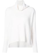 Derek Lam 10 Crosby Ribbed Cowl Neck Sweater - White