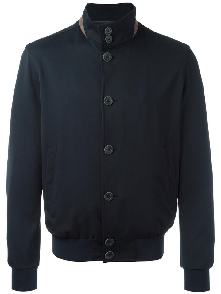 Herno High Neck Bomber Jacket - Blue