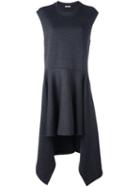 Marni Asymmetric Draped Dress, Women's, Size: 42, Grey, Polyamide/virgin Wool
