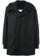 Marni Melange Shetland Wool Felt Hooded Coat, Men's, Size: 48, Grey, Cotton/polyamide/virgin Wool