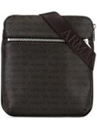 Armani Jeans Logo Pattern Shoulder Bag, Men's, Brown, Polyester/pvc/polyurethane/polyamide