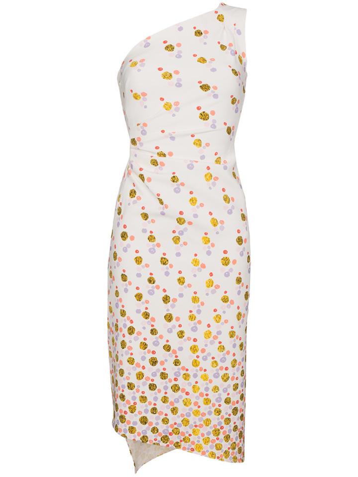Peter Pilotto One Shoulder Floral Print Dress - White