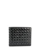 Bottega Veneta Intrecciato Weave Bi-fold Wallet - Black
