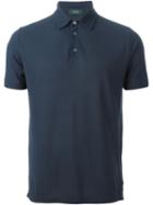 Zanone Classic Polo Shirt, Men's, Size: 48, Blue, Cotton