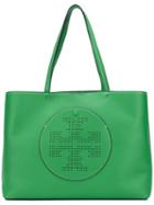 Tory Burch Perforated Logo Tote, Women's, Green, Leather