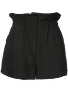 Iro High-waisted Paperbag Shorts - Black
