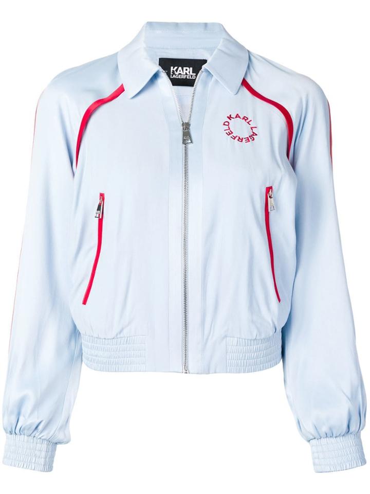 Karl Lagerfeld Embroidered Logo Jacket - Blue