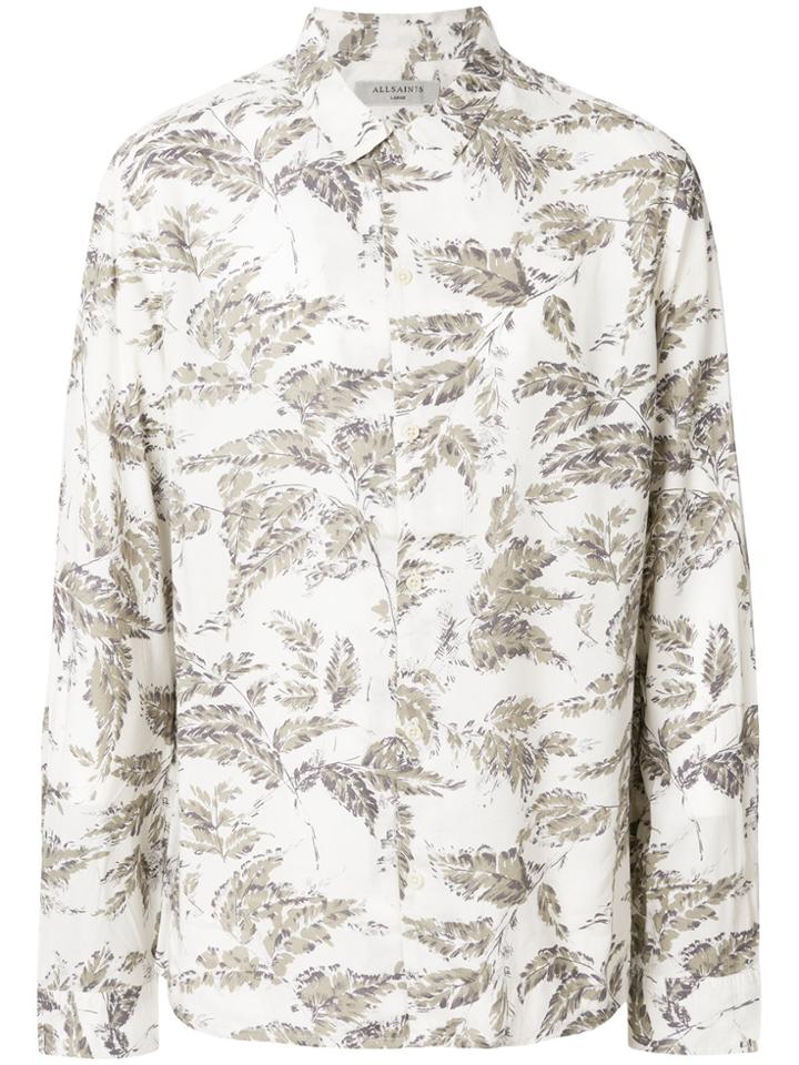 All Saints Leaf Print Shirt - Nude & Neutrals