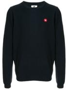 Wood Wood Logo Crewneck Sweater - Blue