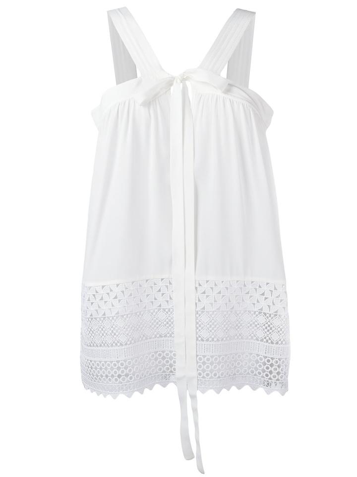 No21 Broderie Anglaise Top, Women's, Size: 40, White, Silk/acetate/polyester