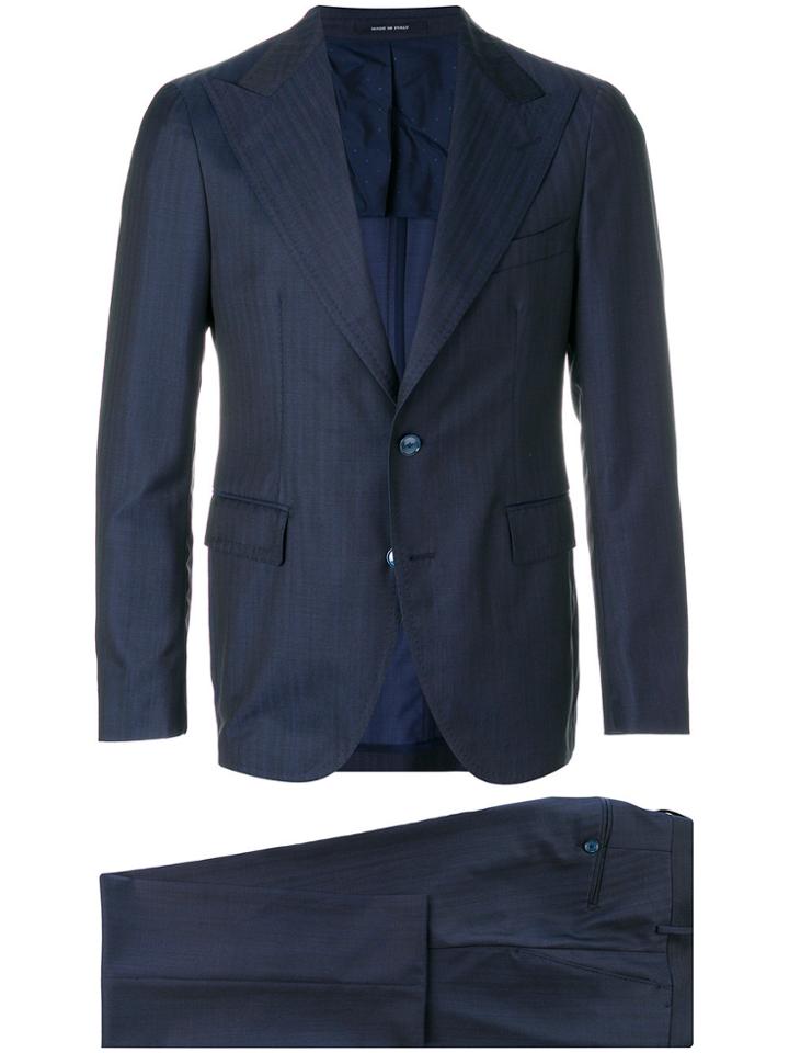Tagliatore Striped Design Suit - Blue