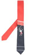 Thom Browne Classic Necktie In Engineered Tennis Boy Printed Silk Tie