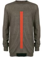 Rick Owens Longline Stripe Front Sweater - Grey