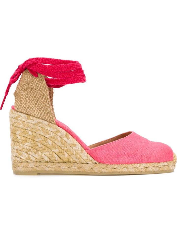 Castañer Wedge Espadrilles, Women's, Size: 39, Pink/purple, Rubber/cotton/straw