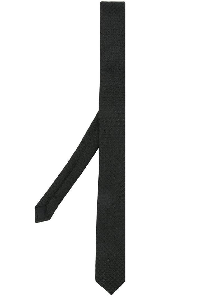 Saint Laurent Textured Narrow Tie - Black