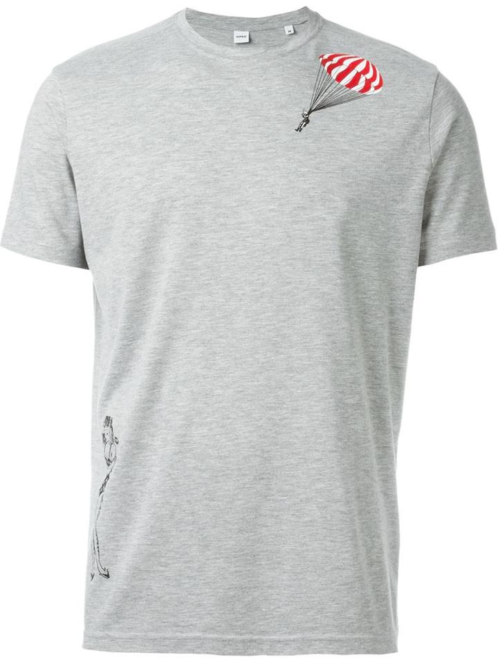 Aspesi Parachute Print T-shirt, Men's, Size: Xxl, Grey, Cotton/polyester