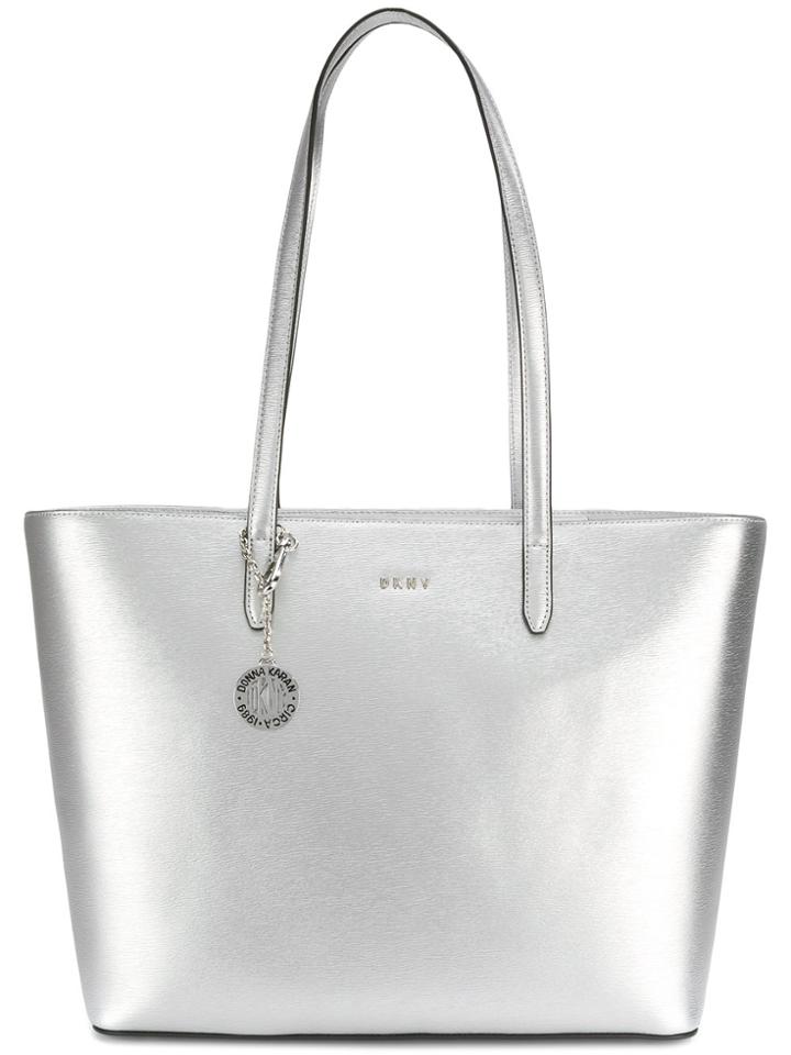 Dkny Metallic Shopper Tote - Grey