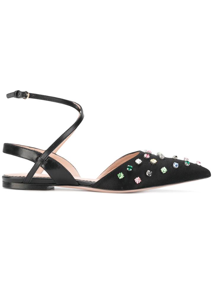 Red Valentino Crystal Embellished Pumps - Black