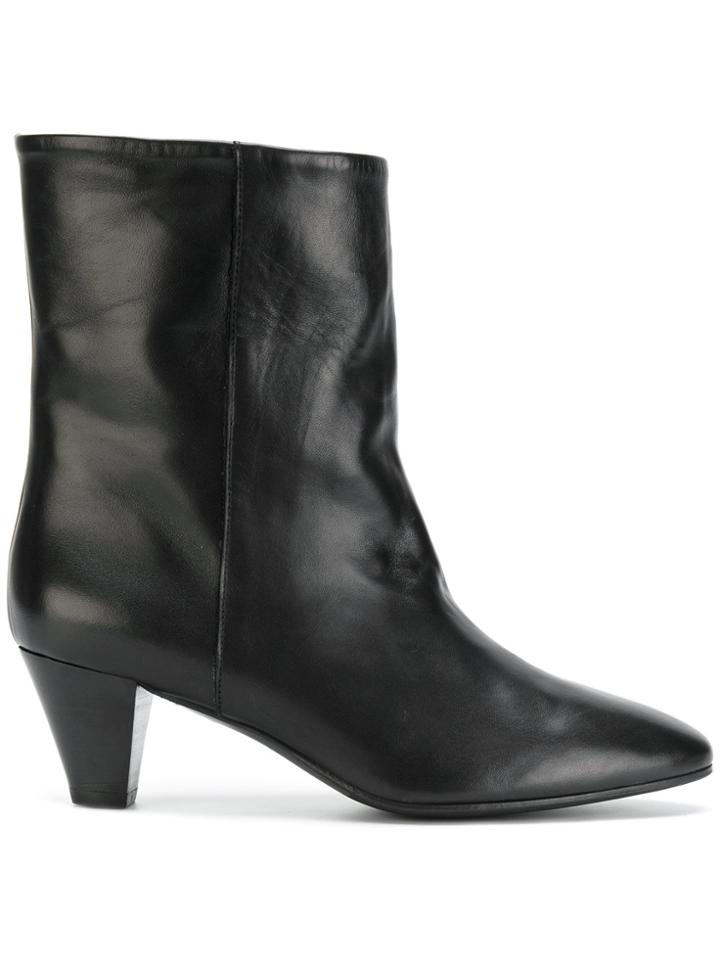 Marc Ellis Heeled Leather Boots - Black