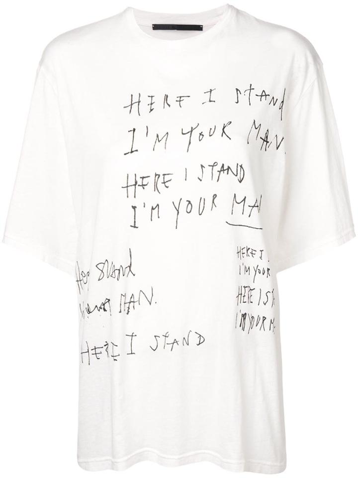 Haider Ackermann Oversized Slogan Print T-shirt - White