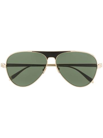 Alexander Mcqueen Eyewear Skull Aviator Sunglasses - Gold