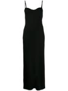Galvan Spaghetti Strap Evening Dress - Black