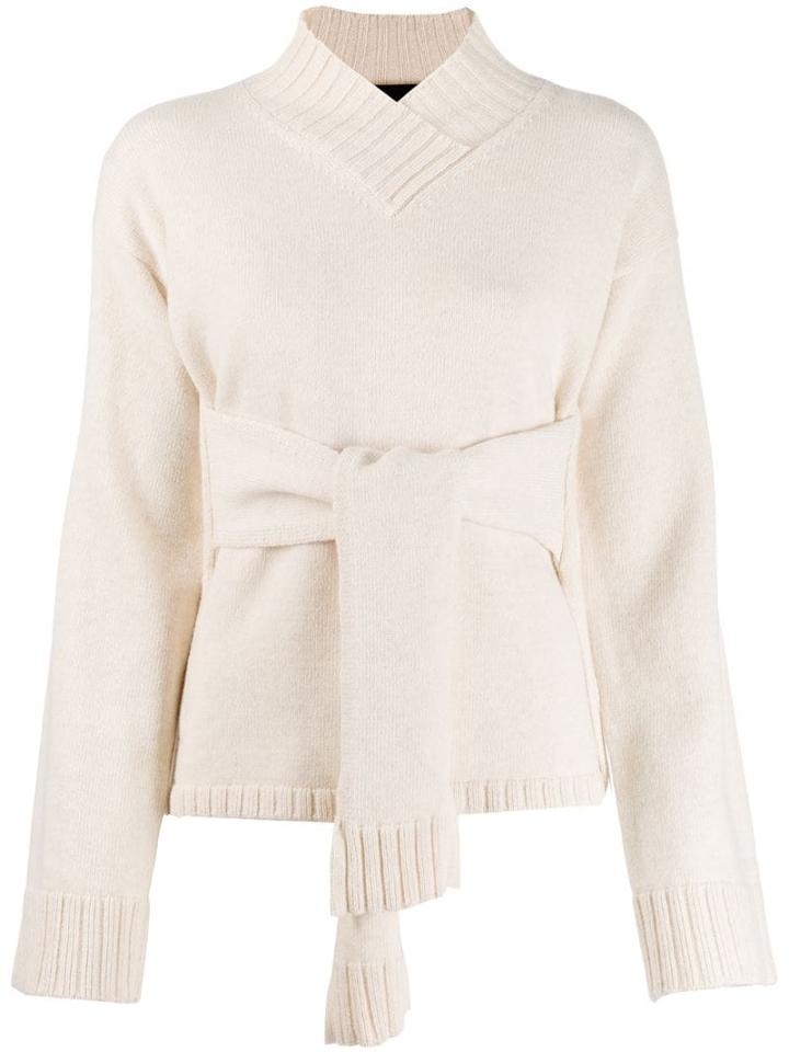 Erika Cavallini Sleeve-detail Knit Sweater - White