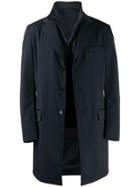 Fay Classic Coat With Padded Inner - Blue
