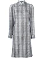 Salvatore Ferragamo Snakeskin Graphic Shift Dress, Women's, Size: 42, Grey, Silk