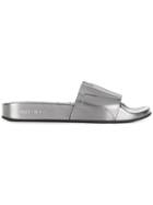 Jimmy Choo Rey/f Pool Slides - Metallic