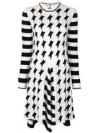 Msgm Roll Neck Contrast Dress - Black