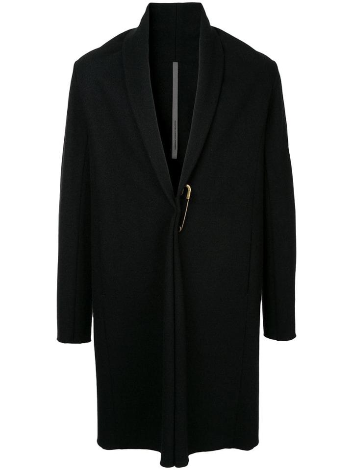 Kazuyuki Kumagai Pin Closure Single-breasted Coat - Black