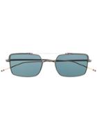Thom Browne Eyewear Aviator Square Sunglasses - Black