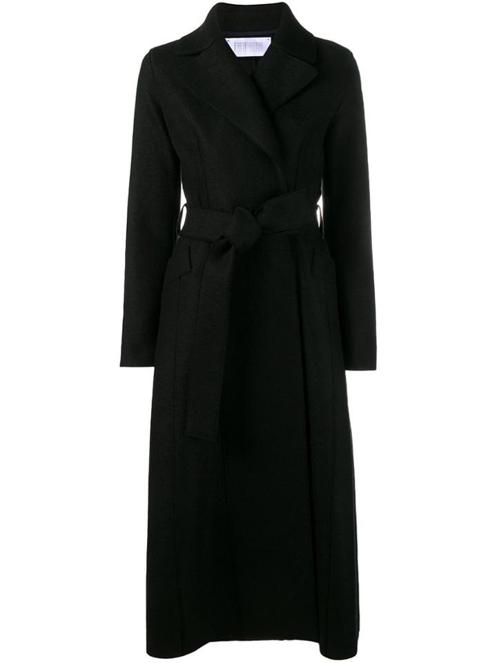 Harris Wharf London Long Belted Coat - Black