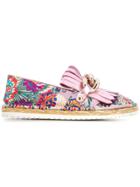Casadei Floral Embroidered Espadrilles - Pink