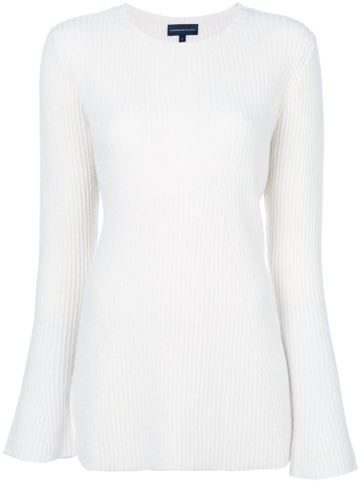 Cashmere In Love Cashmere True Cut-out Sweater - White