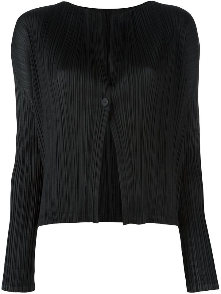 Pleats Please By Issey Miyake Plissé Cardigan, Women's, Size: 5, Black, Polyester