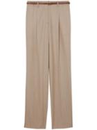 Burberry Leather Stripe Tailored Trousers - Neutrals