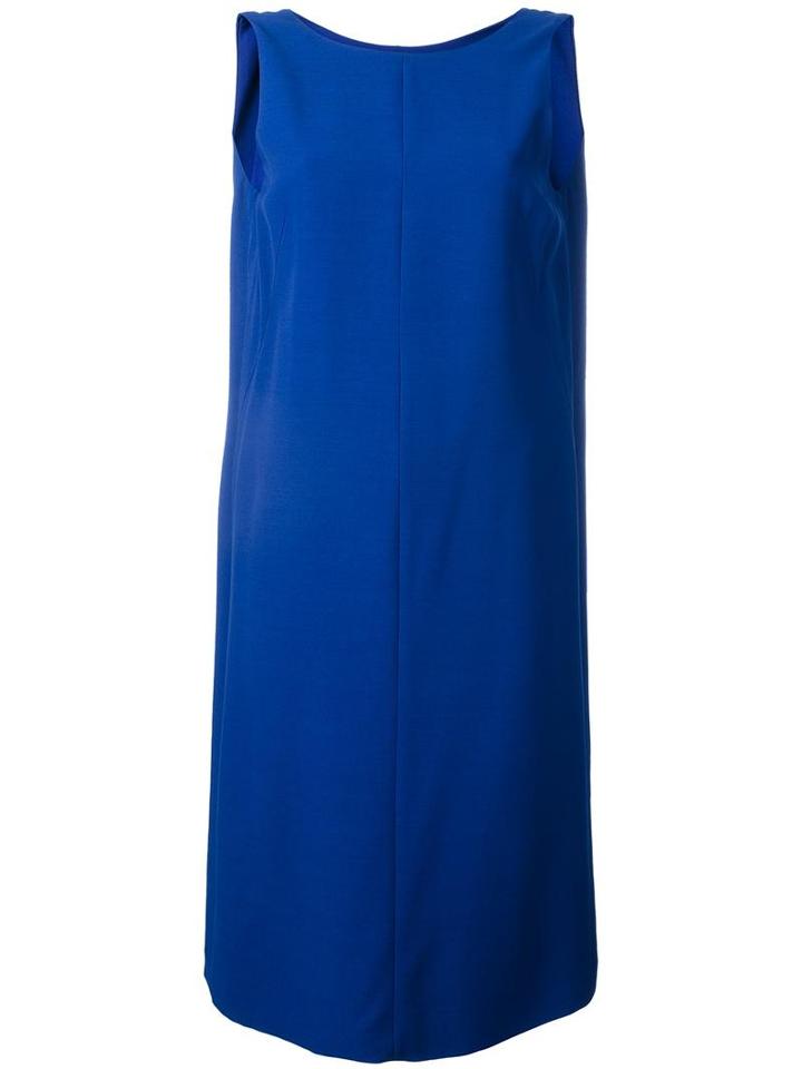 Maison Margiela Open Back Shift Dress, Women's, Size: 42, Blue, Viscose/virgin Wool