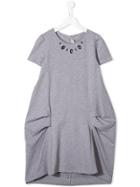 Simonetta Knee-length Sweatshirt Dress - Grey