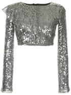 Walk Of Shame Sequin Cropped Top - Metallic