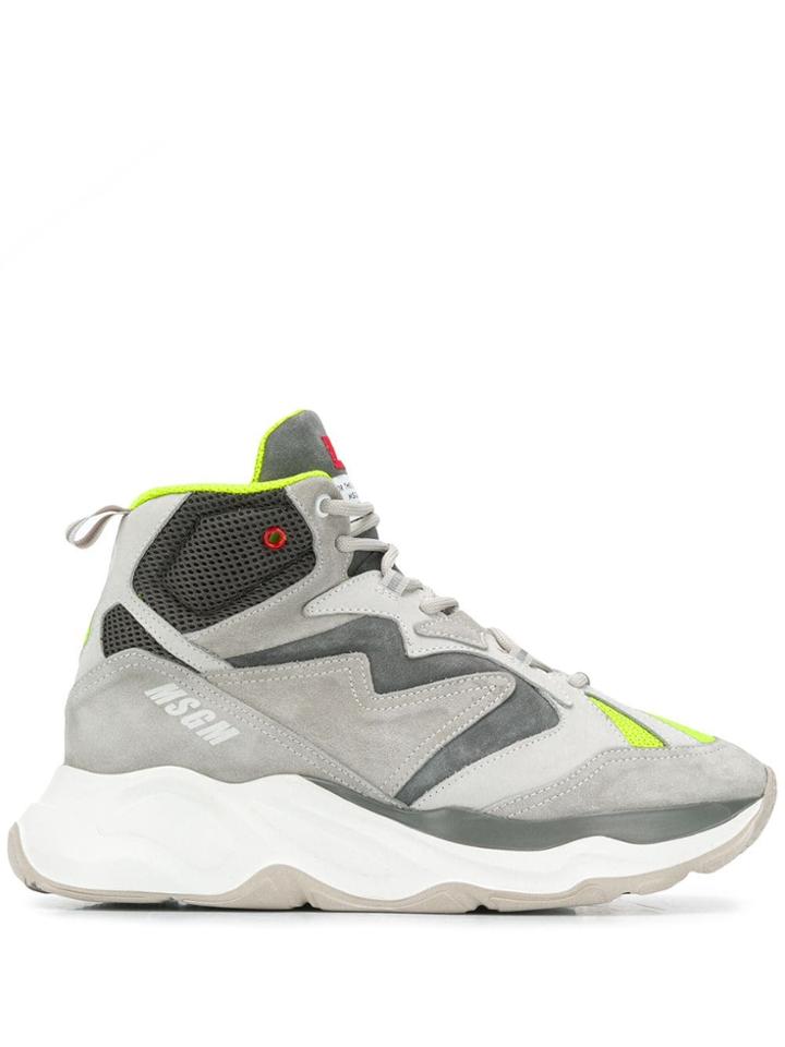 Msgm Ankle Lace-up Sneakers - Grey